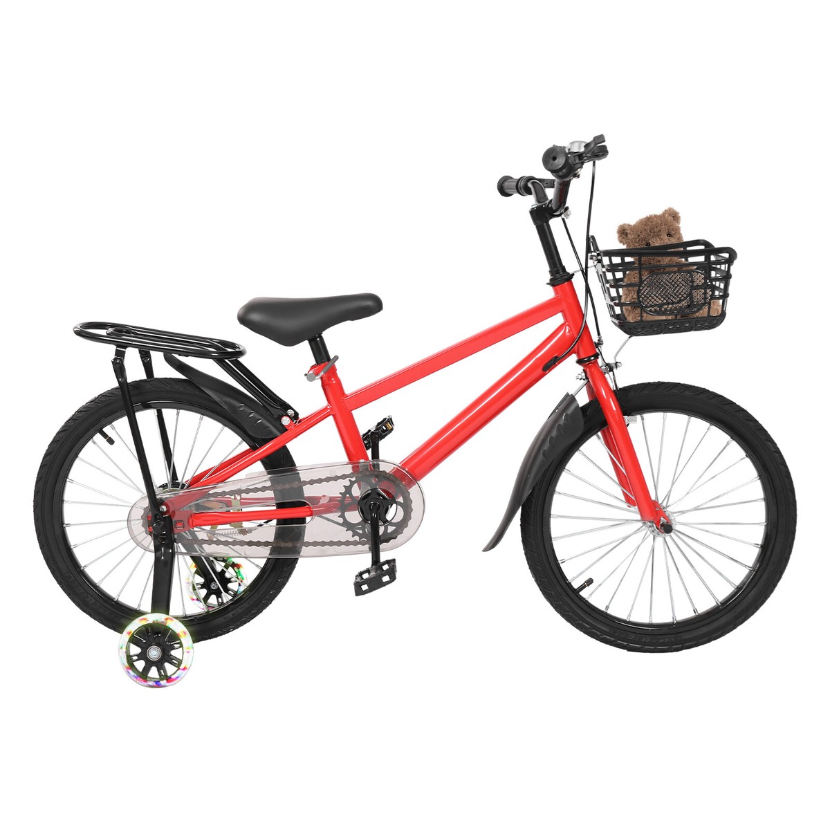 18 Inch Bicycle Kid Bike w/ Training Auxiliary Wheel For 6-8 Years