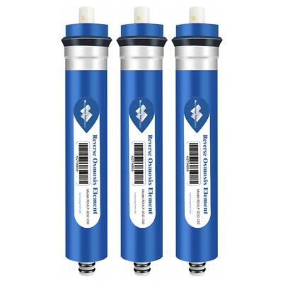 3 Pack 50/75/100/150 GPD RO Membrane Reverse Osmosis Water Filter 1812 Cartridge