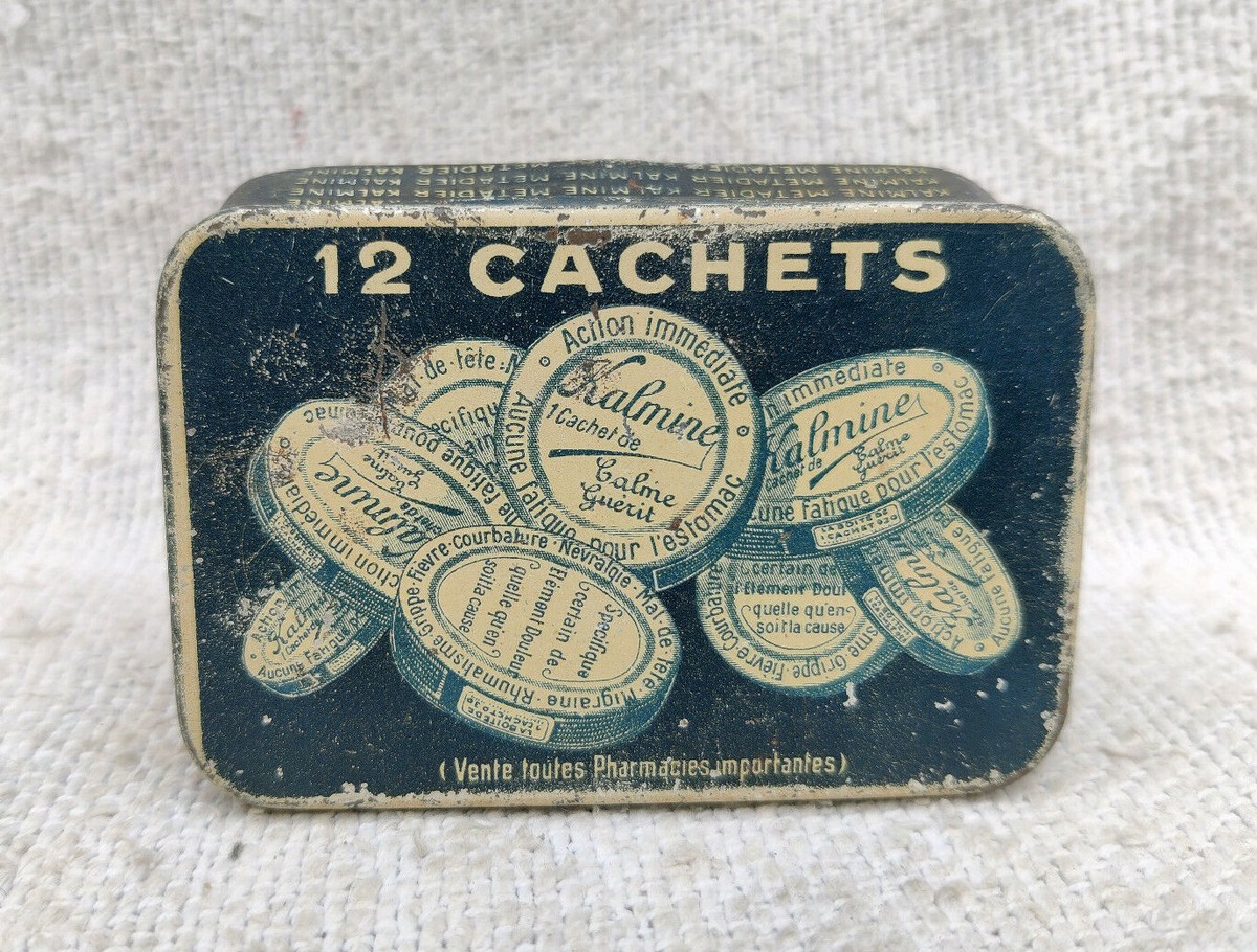 1930s Vintage 12 Cachets Kalmine Tablets Paul Métadier Adv Litho