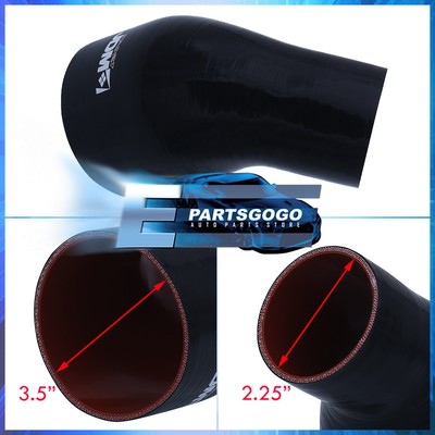 3.5" To 3" 45 Degree Silicone Coupler - Turbo Intake Hose - Red/Black - Performance Upgrade