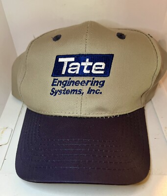 Vintage Tate Engineering Inc Hat Men's Tan Trucker Adjustable Cap Workwear