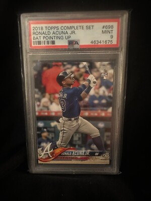 2018 TOPPS COMPLETE SET 698 RONALD ACUNA JR BAT UP RC PSA 9 | eBay