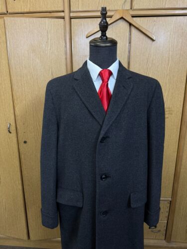 Vintage CROMBIE Scotland bespoke Classic cashmere wool Men suit overcoat 48L 50L - Picture 2 of 24