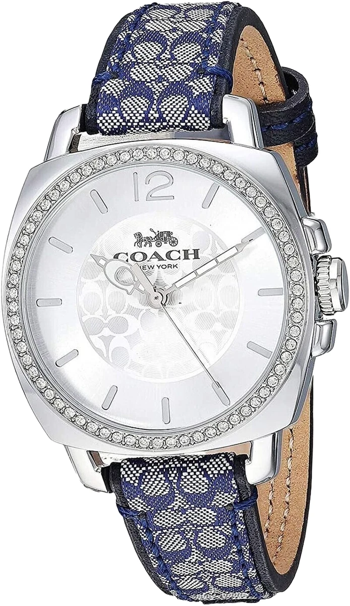 Brand New Coach Boyfriend Signature Blue Leather Strap Women s