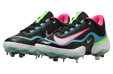 Size 7.5 - Nike Alpha Huarache Elite 4 Low Black Teal Pink DJ6521-002 Baseball
