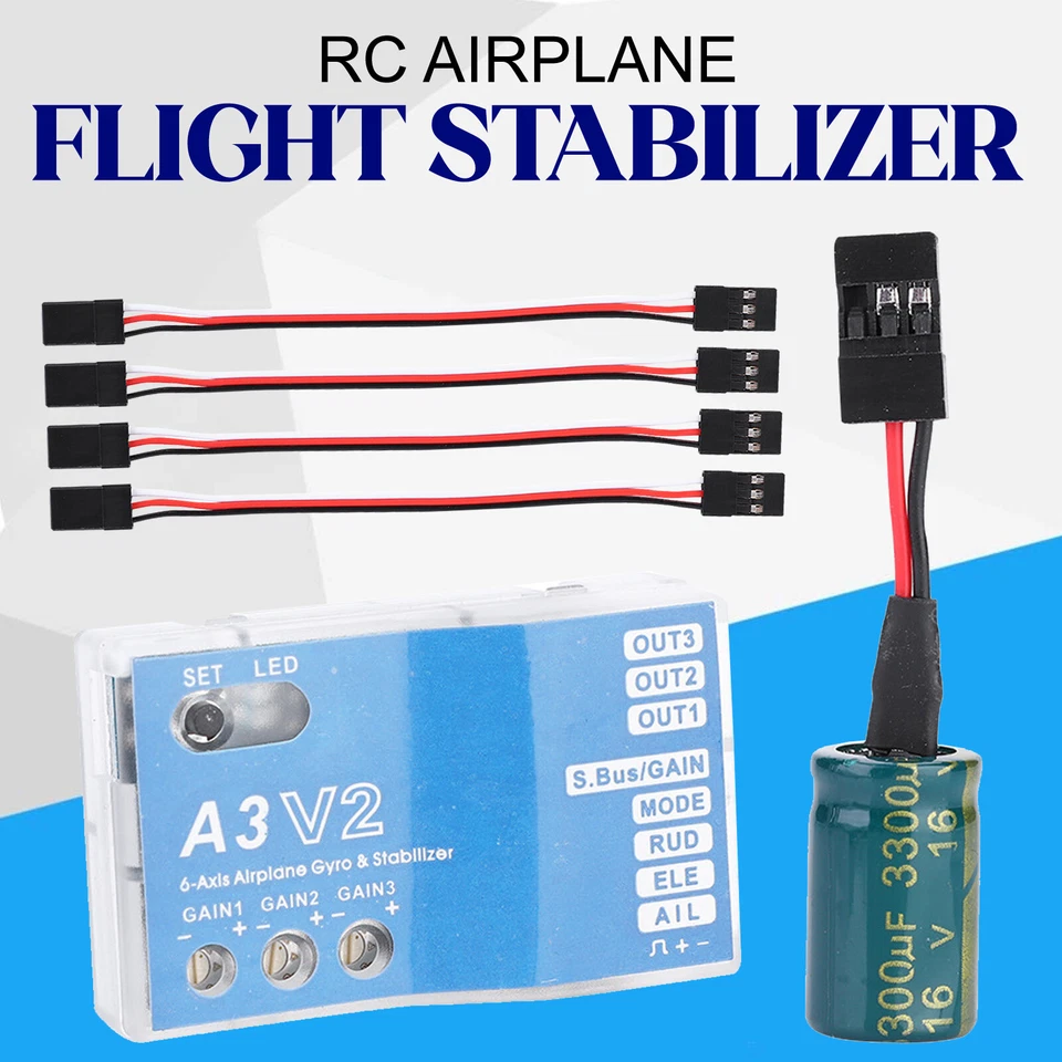 6 Axis Gyro A3V2 RC Plane Flight Stabilizer for RC plane Fixed Wing Auto Hove T4 - Image 2 of 4