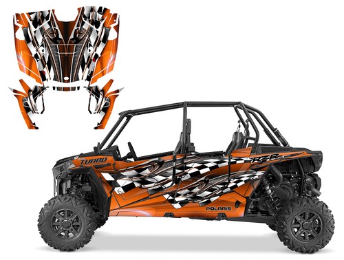 Polaris RZR 4 XP 2019-22, kit de envoltura de gráficos Turbo S vinilo grueso de carreras #2500R - Imagen 14 de 16