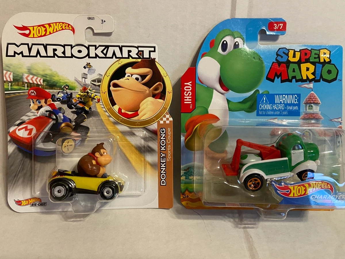 NEW Lot of 2 Hot Wheels SUPER MARIO YOSHI Mario Kart Donkey KONG