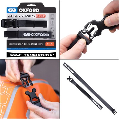 Oxford Atlas B-Clip Motorrad ATV HD verstellbar Stretch Asphalt 26 x 2000 mm
