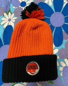 Vintage BENGALS Sock Cap Beanie Hat POM 