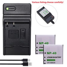 Battery or charger for Casio NP-40 Exilim EX-Z600SR EX-Z650 EX-Z57 Pentax XG-1