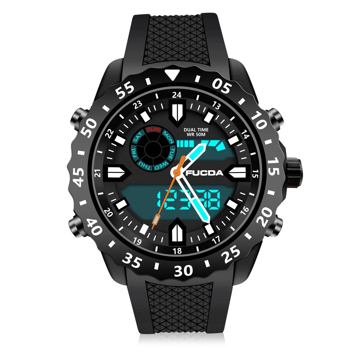 CakCity Men s Digital Watch Large Face 5ATM Waterproof Outdoor Watch for Men