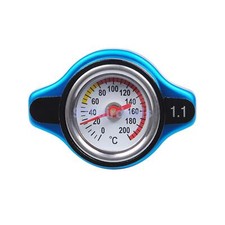 Blue Small Head Thermostatic Radiator Cap Cover Water Temp Gauge 1.1 Bar For Car
