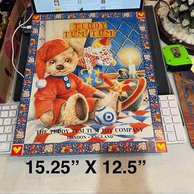 TEDDY TUM TIM TOY CO. LONDON ENGLAND EMBOSSED METAL SIGN