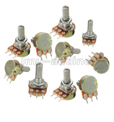 5PCS 5K Ohm B5K Knurled Shaft Linear Rotary Taper Potentiometer
