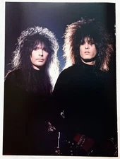 MOTLEY CRUE~MICK MARS & NIKKI SIXX~1989 POSTER~FULL PAGE MAGAZINE PINUP CLIPPING