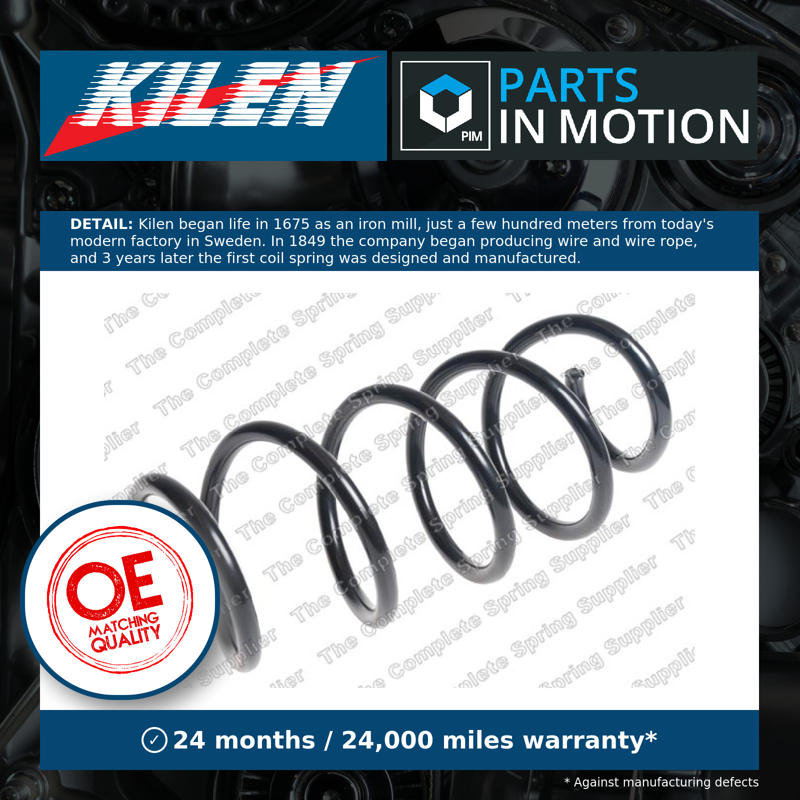 Coil Spring Front 25097 Kilen Suspension 1K0411105JR Genuine Quality Guaranteed