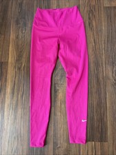 Womens Nike Dri Fit One High Waisted 7/8 Pink Leggings - Size Small