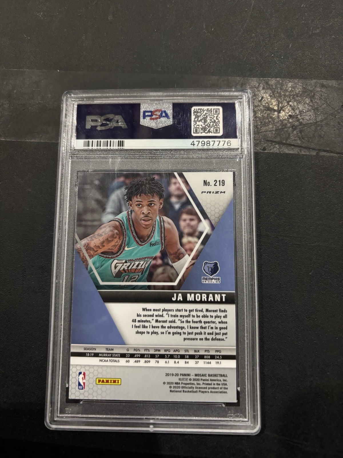 2019-20 Panini Mosaic - Rookies Ja Morant #219 Pink Camo Prizm (RC)