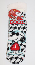 PEANUTS Snoopy Joe Cool Soft Slipper Fuzzy Cozy Sherpa Lined Socks One Size NEW