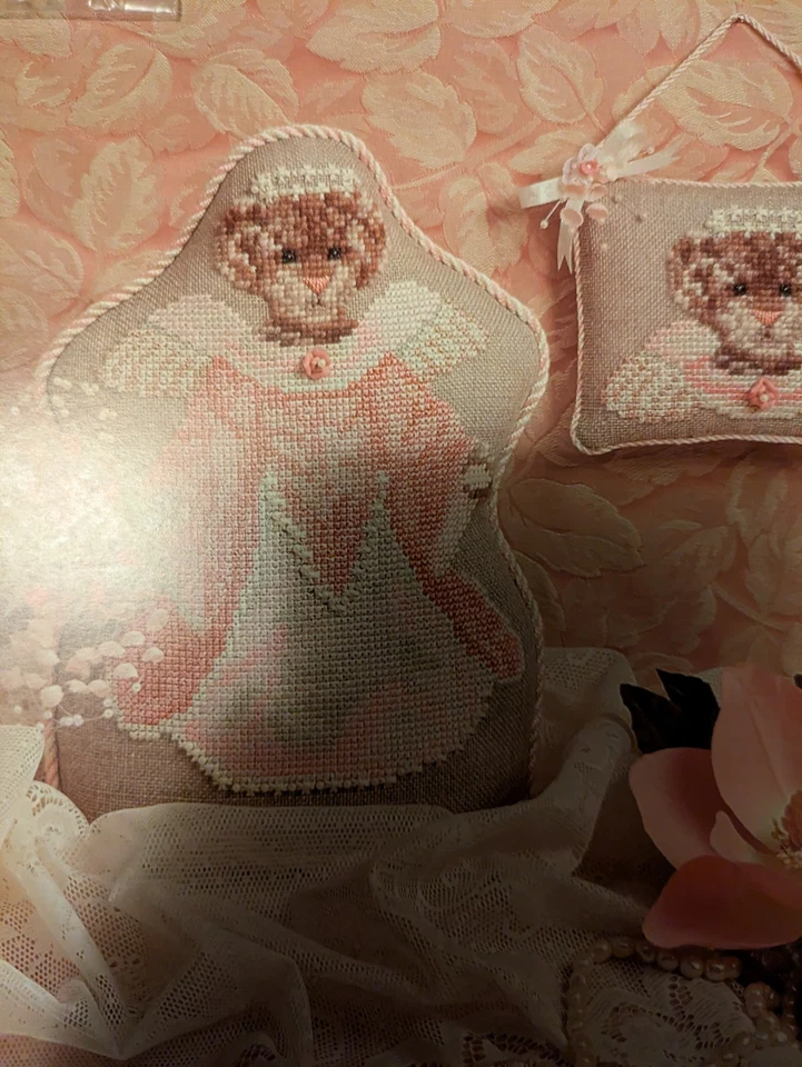 Vintage Just Nan Shenanigans Angel Bear With Bead Cross Stitch Pattern - Image 3 of 3