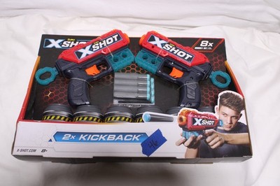 Zuru X-Shot 2x KickBack Recoil Action Foam Dart Blaster Up to 98ft/30m New 8+