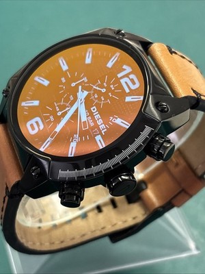 Diesel Men's Overflow DZ4482 Black Leather Japanese Chronograph