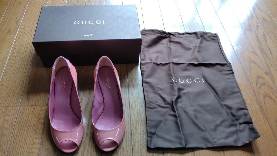 Gucci Open Toe Wedge Heel Pumps Shoes Pink Size 36.5 US About 6.5 For Women thumbnail 15