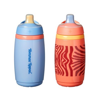 Toddler Sippy Cups 9 oz Insulated Leak Proof Pack of 2 Orange Blue 1-3 Tommee
