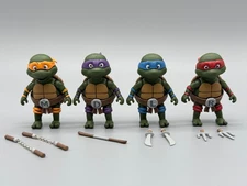 Set of 4 BABY TURTLES NECA TMNT Cartoon 2.5" Ninja Target from Accessory Set