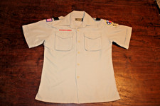 Boy Scouts of America BSA Youth Shirt Tan Large Vented Poly Microfiber Soft