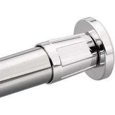 Adjustable Shower Curtain Rod Flange Set in Chrome Finish for Easy Installation