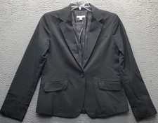 New York  Company Blazer Jacket Womens 10 Black Single Breasted Office-Wear