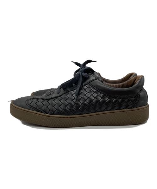 Bottega Veneta Men's Black Intrecciato Low-Top Sneakers
