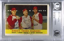 BAS 1958 Topps Ed Bailey Birdie Tebbetts Frank Robinson #386 Authentic HOF 0q3