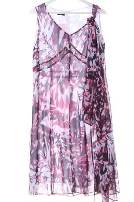 BASLER A-Linien Kleid Damen Kleid Gr. DE 40 weiß-pink-schwarz Elegant