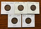 5 Teen Wheat Back Cents: 1913-S, 1914-S, 1915-D, 1916, & 1917-D - No Reserve