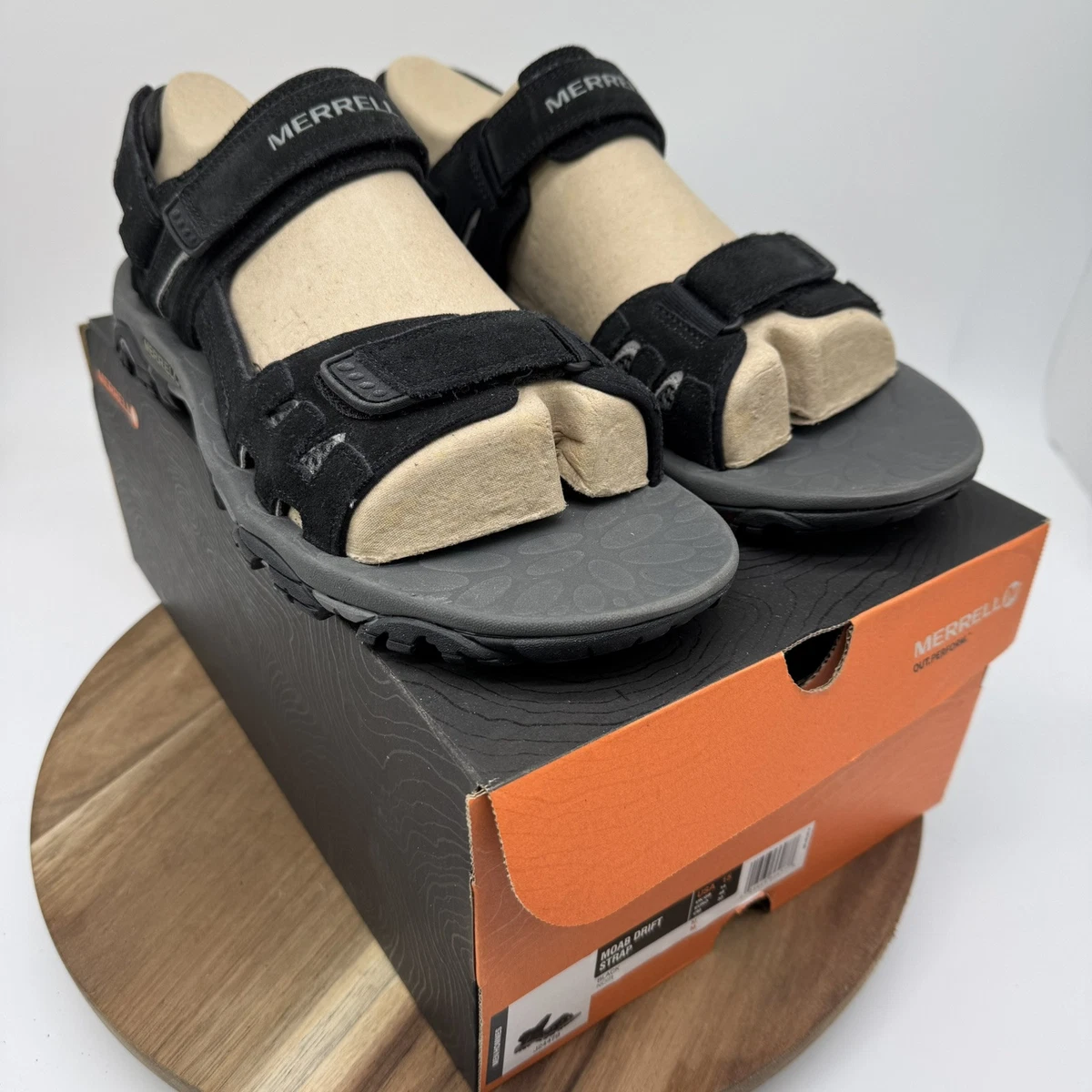 Merrell NIB Moab Drift‎ Strap Sandal Mens Size 15M Black Suede Hiking J24479 Merrell Suede Sandals for Men for sale | eBay main image 4