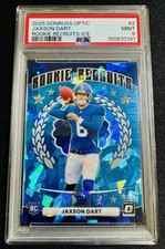 2025 Jaxson Dart Optic Rookie Recruit Blue Ice /55🔥📈SSP RC PSA 9 Raw Was $220