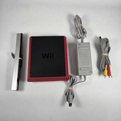 Nintendo Wii Mini Video Game Console RVL-201 Red w/ Cables Tested