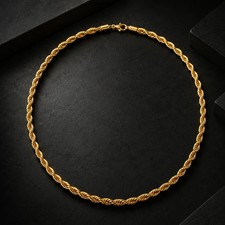 Elevated Pieces Men's Gold Tone Rope Chain Stainless Steel 16-20in