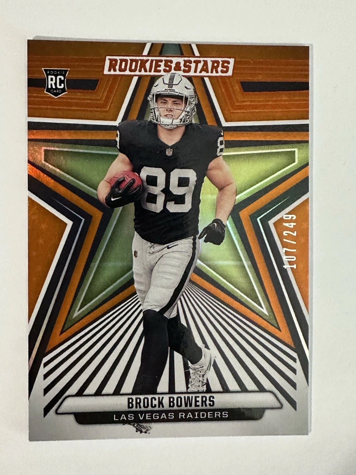 2024 Panini Rookies & Stars - Brock Bowers RC #114 Orange Parallel #/249 Rookie