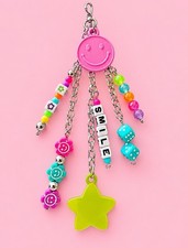 Colorful Smiley Bag Charm Keychain