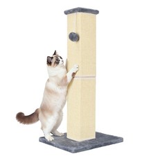 32" Tall Cat Scratching Post - Sisal Scratcher for Large Cats  Kittens, Grey