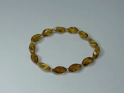 Genuine Natural Faceted Amber Stone Bracelet.Cognac Amber Stone Bracelet. - Image 1 of 4