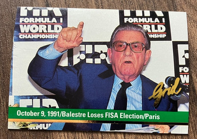 JP Balestre Loses FISA FIA Election to Mosley #196 - 1992 Grid Formula 1 F1 Card
