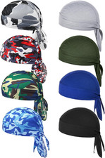 Foaincore 8 Pack Do Rag Skull Caps for Men Sweat Wicking Doo Rags Cooling Helmet