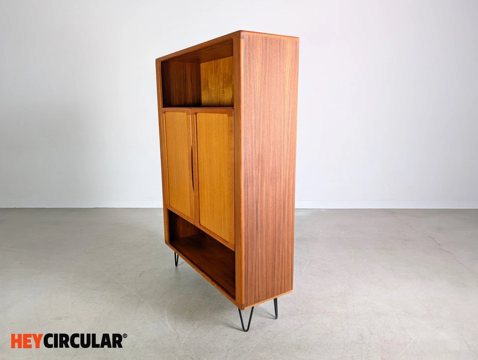 Original Midcentury Bookcase Teak Cabinet Danish Vintage Design - Image 4 of 4