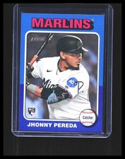 2024 Jhonny Pereda Rookie Card Topps Heritage High # Blue Border SP #719 Marlins