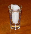 ZAPATA'S WINES & LIQUORS NUEVO LAREDO MEXICO BLUE LETTERING SHOT GLASS — photo 4